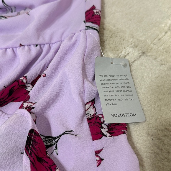 BOBEAU Lavender Floral Ruched Long Sleeve Dress - Picture 12 of 14